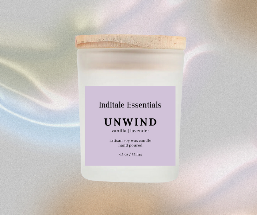 Unwind // Vanilla and Lavender Scented Candle