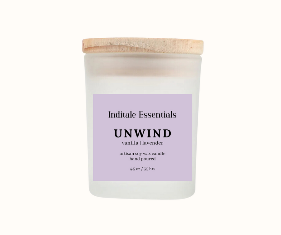 Unwind // Vanilla and Lavender Scented Candle