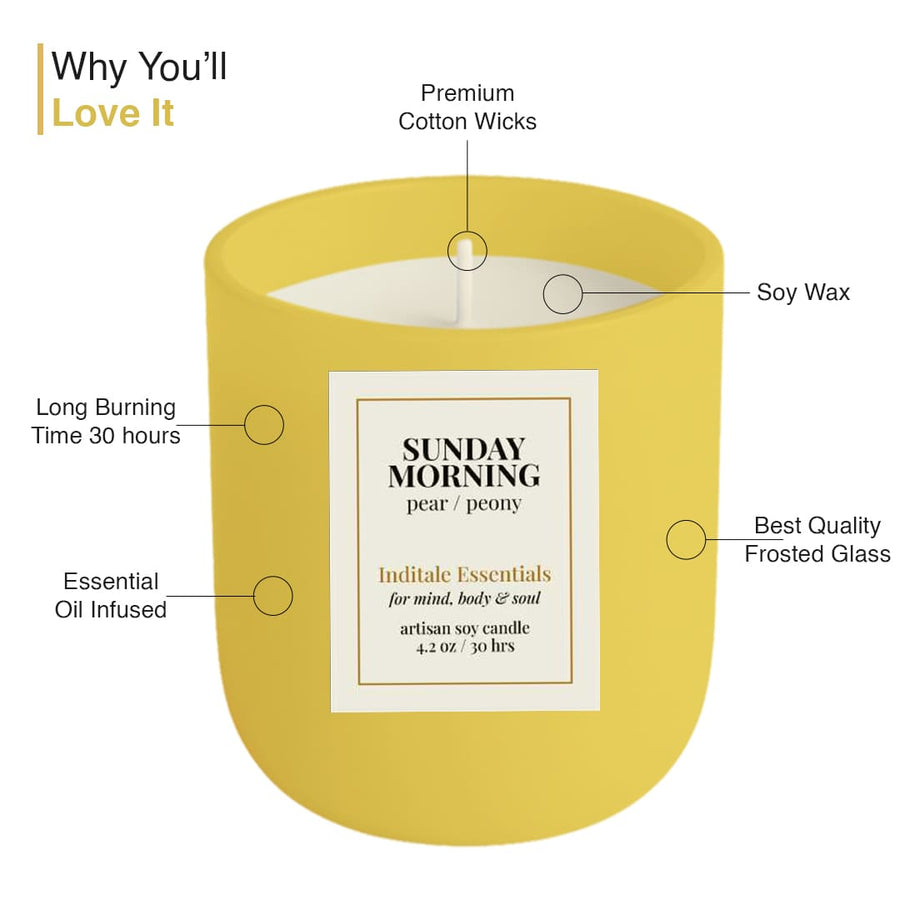 Sunday Morning Soy Candle | Juicy Pear & Peony | Smells Like Clean Sheets & Fresh Flowers