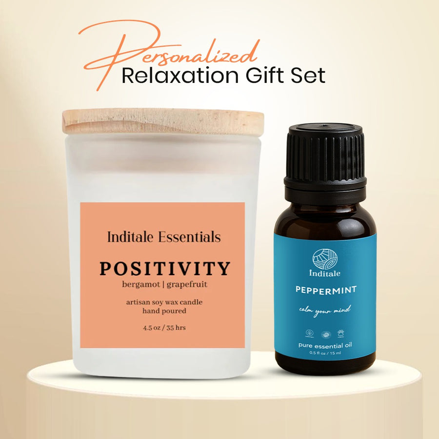 Personalized Relaxation Gift Set – Essential Oil & Scented Candle of Your Choice under 999