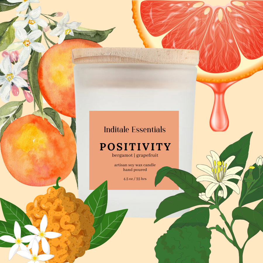 Positivity // Bergamot and Grapefruit Scented Candle