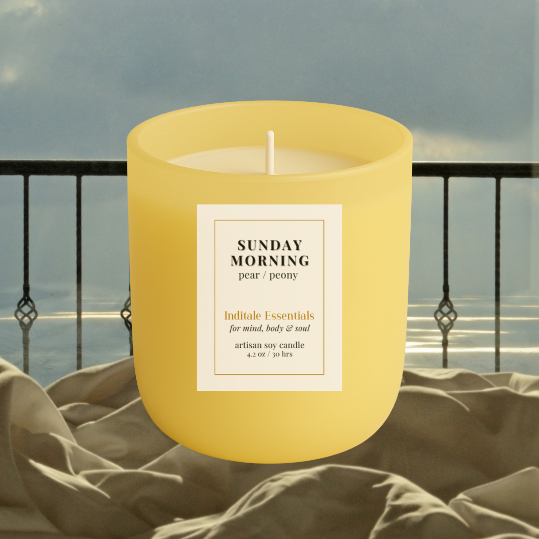 Sunday Morning - Pear & Peony Scented Soy Candle By Inditale