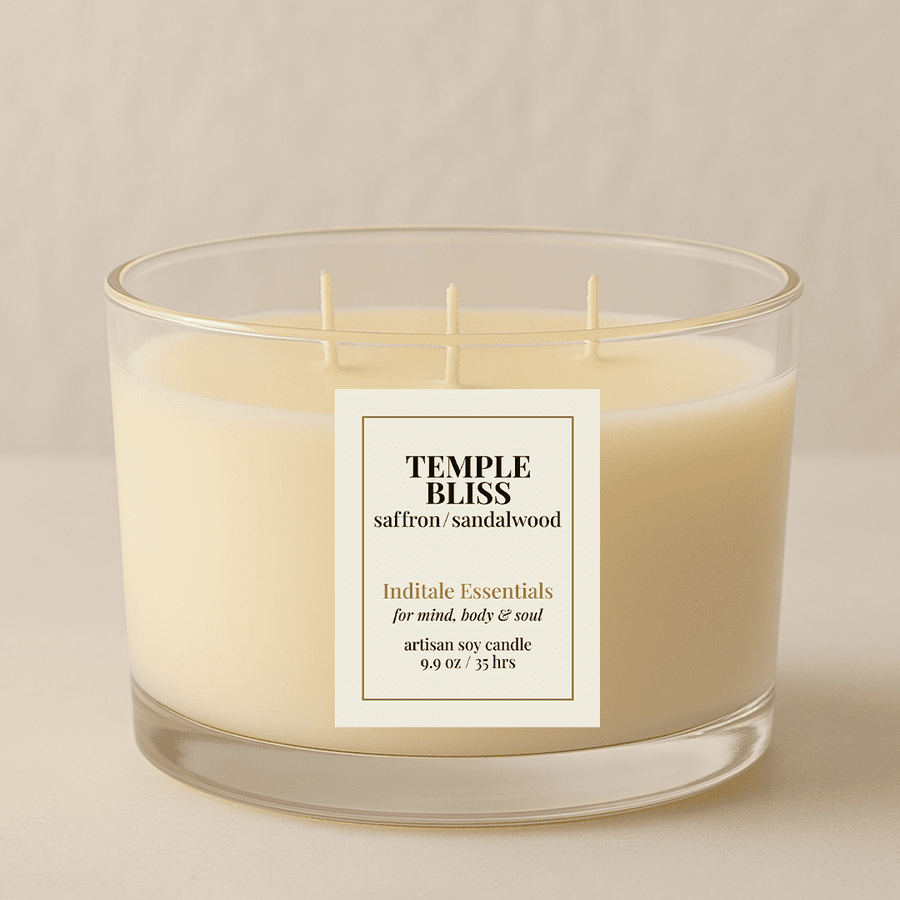 Temple Bliss - Kesar/ Chandan Terracotta with 3 Wick