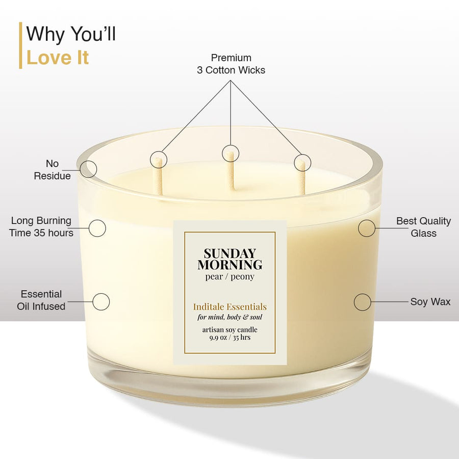 Sunday Morning — Pear / Peony - 3 Wicks