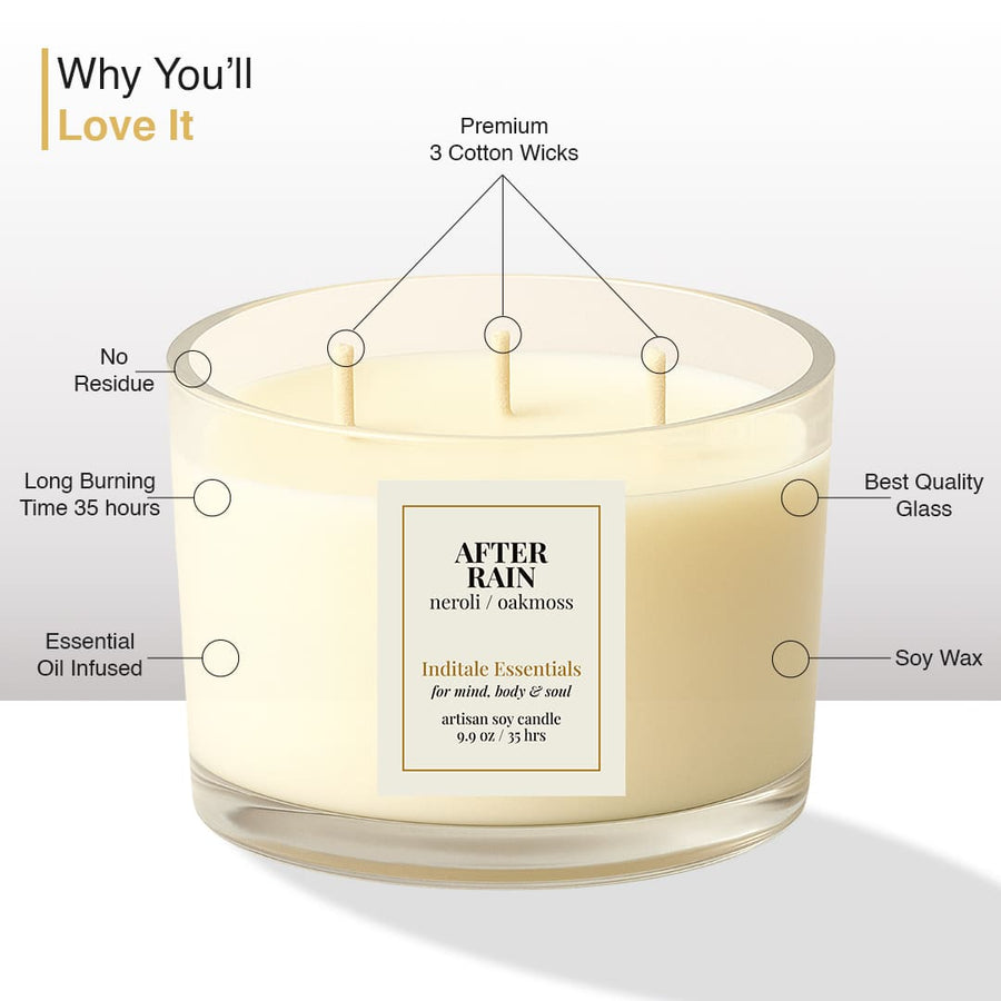 After Rain - Neroli / Oak Moss with 3 wicks